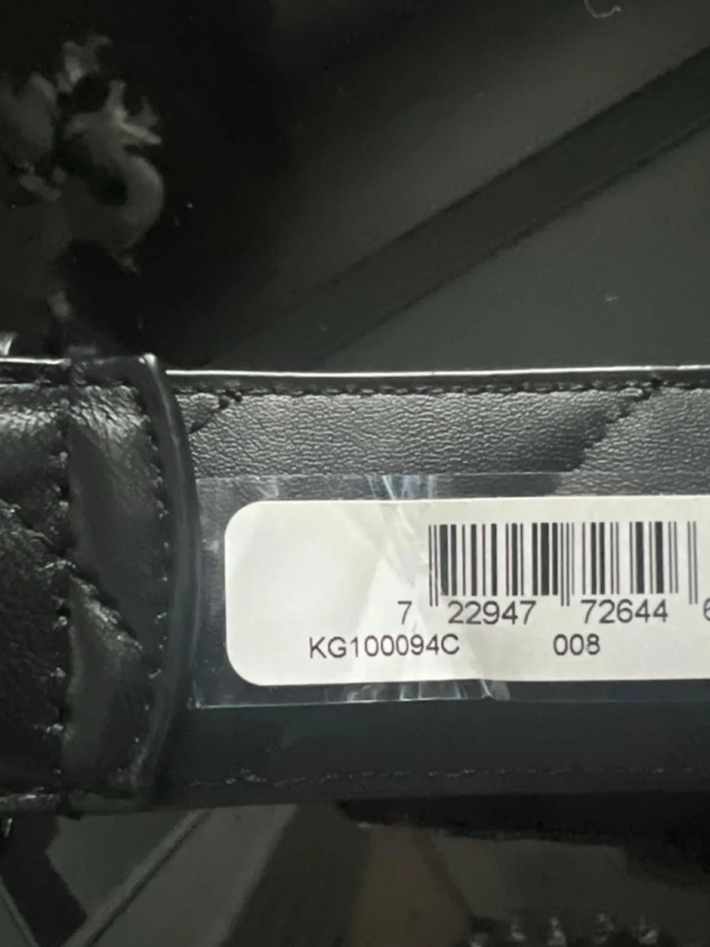 New M/L Kurt Geiger Black Quilted Belt
